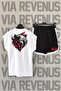 Wild Bear Back Printed White Zero Sleeve Sport Tshirt and Black Shorts Sport Set
