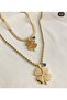 Steel Clover Evil Eye Beaded Blue Eye Necklace Length 65 Cm