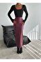 2243 Maxi Boy Leather Pencil Skirt with Zippered and Slit on the Back - 2