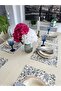 6 Stain-Proof Flower Patterned Gray American Serving - 8