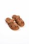 Genuine Leather Women's Slippers - Tan - 4