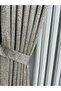 Stone Color Background Curtain - Gray Detailed, Single Wing, 1/3 Close Pleat - 5