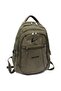 Unisex Khaki Backpack Canvas Fabric Outdoor Bag with Laptop Compartment 307 - 5