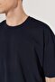 Men's Navy-g.melange Oversize Loose Cut Crew Neck 100% Cotton Pack of 2 T-Shirts - 5