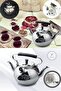 Double Sided Ottoman Motif Aluminum Teapot with Strainer Teapot - 3