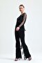 Belted Tassel Detailed Scuba Crepe Trousers| Pnt34791 Black - 2
