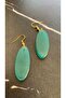 Bright Grass Green - Oval Earrings with Gold Accessories Handmade Epoxy Gift - 6