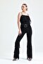 Belted Tassel Detailed Scuba Crepe Trousers| Pnt34791 Black - 3
