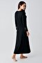 Long Sleeve Lace Stretchy Viscose Nightgown Dressing Gown Set - 4