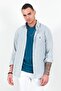 Nefti Men's Embroidered Linen Effect Shirt |   Mes116488-01 - 3