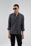 Anthracite Men's Easy-Iron Standard Fit Regular Cut Oxford Shirt |   Ee255008-7504 - 4