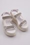 Women's Thick Sole Silver Stone Velcro Sandals White 510513138 - 2