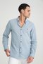 Aqua Men's Embroidered Linen Shirt |   Mes 116488 -01-6488 - 3