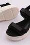 4940-22y Women's Thick Sole Silver Stone Velcro Sandals - 4