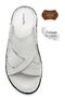 Genuine real leather men's slippers lightweight slippers leather g shir beyaz