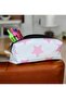 Pink Star Sweet Pencil Case - School Pencil Case-Makeup Bag Pink Star White Background - 6