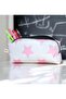 Pink Star Sweet Pencil Case - School Pencil Case-Makeup Bag Pink Star White Background - 7