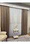 1/3 Sik Pleat with Linen Look Tape - Ecru/Beige Tulle Curtain - 6