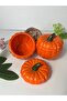 2 Pieces Small Size Pumpkin Storage, Honey Pumpkin Spice Bowl, Sugar Bowl 10x10 Cm