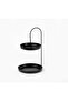 Black Metal Organizer - Round Base, Two-Layer Set, Makeup Stand - Misbon - 5