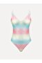 V-Neck Shiny Look Women's Swimsuit