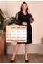 Women's Double Breasted Neckline Waist Stitching Detail Skirt Sequin Sequin Sleeve Tulle Back Slit Lined Flexible Evening Dress - 3