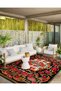 Alya Collection Red Roses Patterned Woven Base Modern Decorative Carpet Alya13 - 4