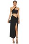Women's Black Asymmetric Cut Jersey Crop Top - 3
