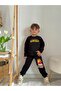 Boy's Dinosaur Printed 3-Thread Fabric Top and Bottom Set