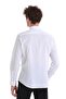 White Comfort Fit Plain 100% Cotton Slim Collar Long Sleeve Sports Shirt - 6