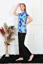 Women's Combed Cotton Short Sleeve Pajama Set 4142 - 4