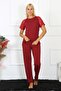 Women's Lace Sleeve Combed Cotton Pajama Set 4152 - 5