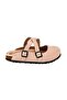 Genuine Leather Beige-Powder Furry Slippers - 2
