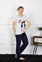 Women's Short Sleeve Combed Cotton Pajama Set 4208 - 2
