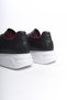 Dante Model Genuine Leather Black Women's Lace-Up Thick Sole Sneaker Sports Shoes - 8