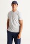 Men's Gray Melange-Grey Melange 2-Pack Slim Fit Slim Fit Cotton Basic T-Shirt - 3