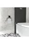 Black Toilet Paper Holder Without Lid, Modern Bathroom Accessory, Strong Adhesive Black Hanger