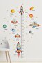 Space Shuttle Planet and Rocket Themed Height Meter Children's Wall Mirror Uv Printing Sticker for Closet Door - 5
