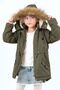 Girl's Water Repellent Fur Hooded Winter Coat - 5