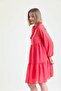 Halter Neck Long Sleeve Chiffon Lined Dress Elb32766 Coral - 3