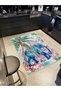 Paris Collection Multicolored Modern Decorative Carpet with Palm and Elephant Detail Paris38 - 3
