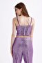 بوستير مزين بالترتر مع سحاب في الخلف Gloplu Bst33154 باللون الأرجواني - 5