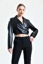 Lined Faux Leather Short Jacket| Ckt34324 Black