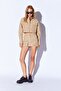 Beige Thick Soft Textured Double Pocket Mini Skirt |   Ek10009063 - 6