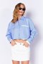 Blue-White Crop Striped Shirt with Pocket and Cuff Detail |   Ek1000169146-9146 - 6