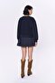 Text Printed Sweatshirt Navy Blue - 5