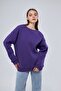 Unisex Purple Color Basic Sweatshirt Crew Neck Hoodie 100% Cotton