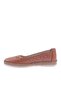 Tan Genuine Leather Anatomical Women's Ballerinas - 26352623 - 3