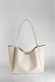 Women's Cream Large Size Makeup Bag Hand and Shoulder Bag - 2