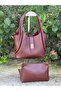 Puppy Model Long Arm Strap Women's Shoulder Bag with Makeup Bag